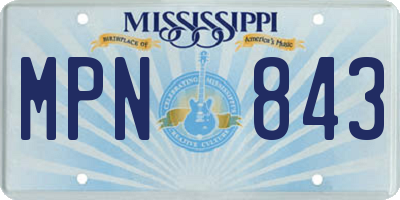 MS license plate MPN843