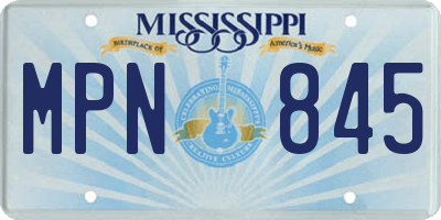 MS license plate MPN845