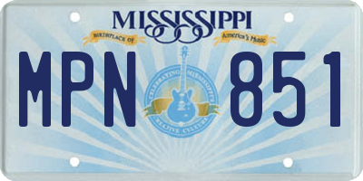 MS license plate MPN851