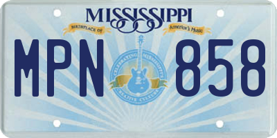 MS license plate MPN858