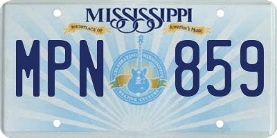 MS license plate MPN859