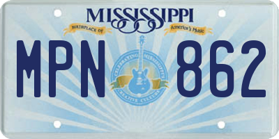 MS license plate MPN862