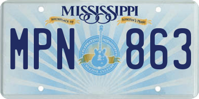 MS license plate MPN863