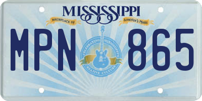 MS license plate MPN865