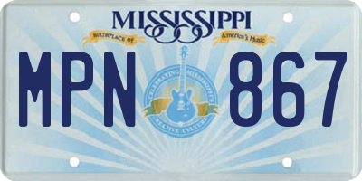 MS license plate MPN867