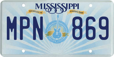MS license plate MPN869
