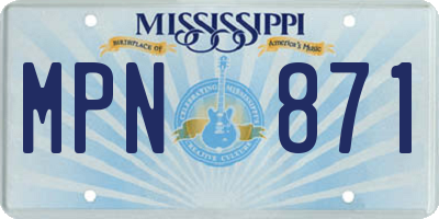 MS license plate MPN871