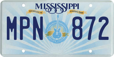 MS license plate MPN872