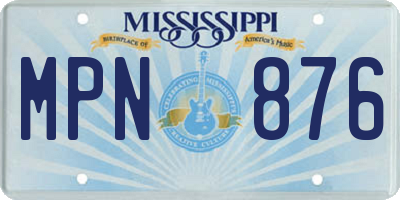 MS license plate MPN876