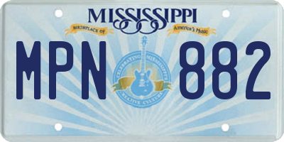 MS license plate MPN882
