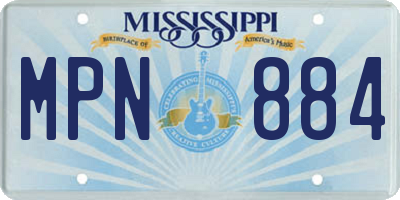 MS license plate MPN884