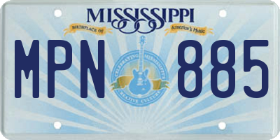 MS license plate MPN885