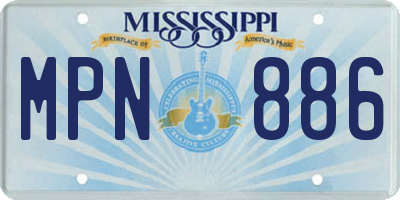 MS license plate MPN886