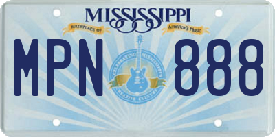 MS license plate MPN888