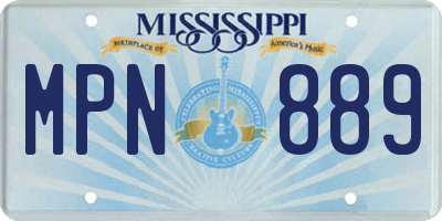 MS license plate MPN889