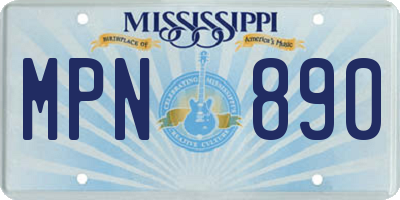 MS license plate MPN890