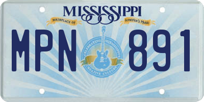 MS license plate MPN891