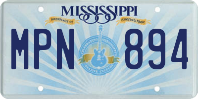 MS license plate MPN894