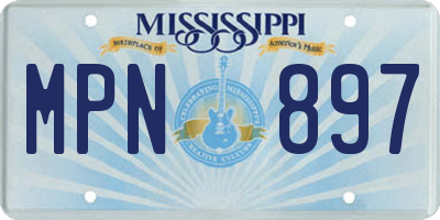 MS license plate MPN897