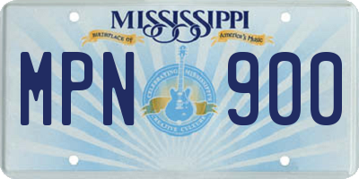 MS license plate MPN900