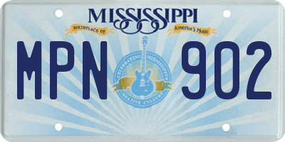 MS license plate MPN902
