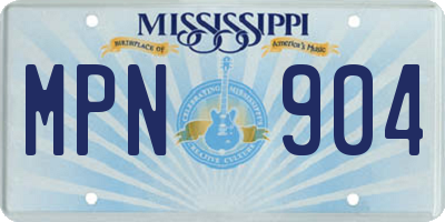 MS license plate MPN904