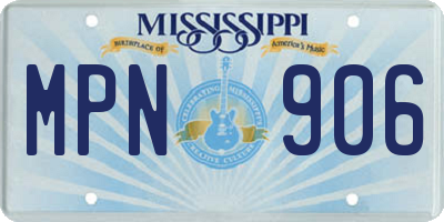 MS license plate MPN906