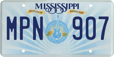 MS license plate MPN907