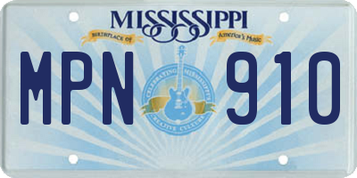 MS license plate MPN910