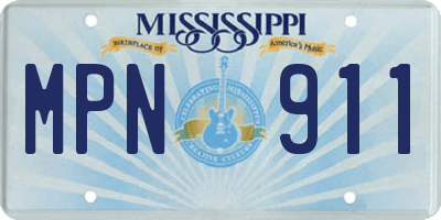 MS license plate MPN911