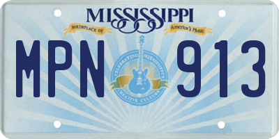 MS license plate MPN913