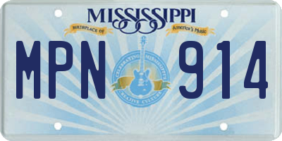 MS license plate MPN914