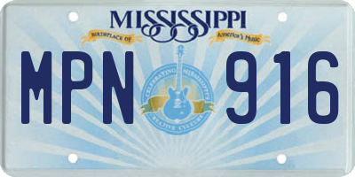 MS license plate MPN916