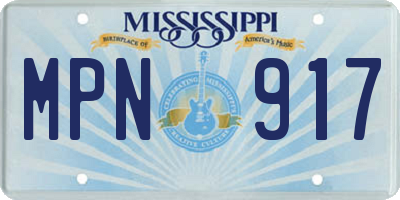 MS license plate MPN917