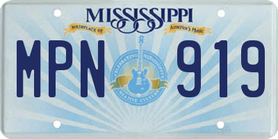 MS license plate MPN919