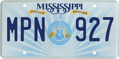 MS license plate MPN927