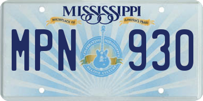 MS license plate MPN930