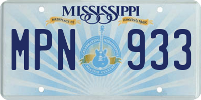 MS license plate MPN933