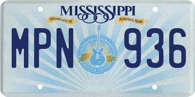 MS license plate MPN936