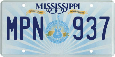MS license plate MPN937