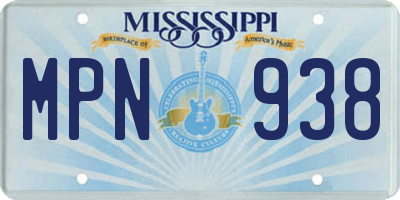 MS license plate MPN938