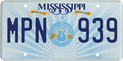 MS license plate MPN939