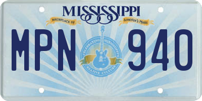 MS license plate MPN940