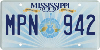MS license plate MPN942