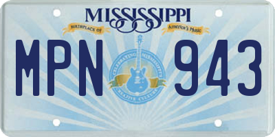 MS license plate MPN943