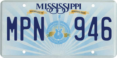 MS license plate MPN946