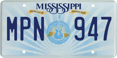 MS license plate MPN947