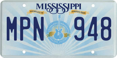 MS license plate MPN948
