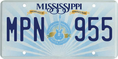 MS license plate MPN955