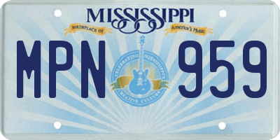 MS license plate MPN959